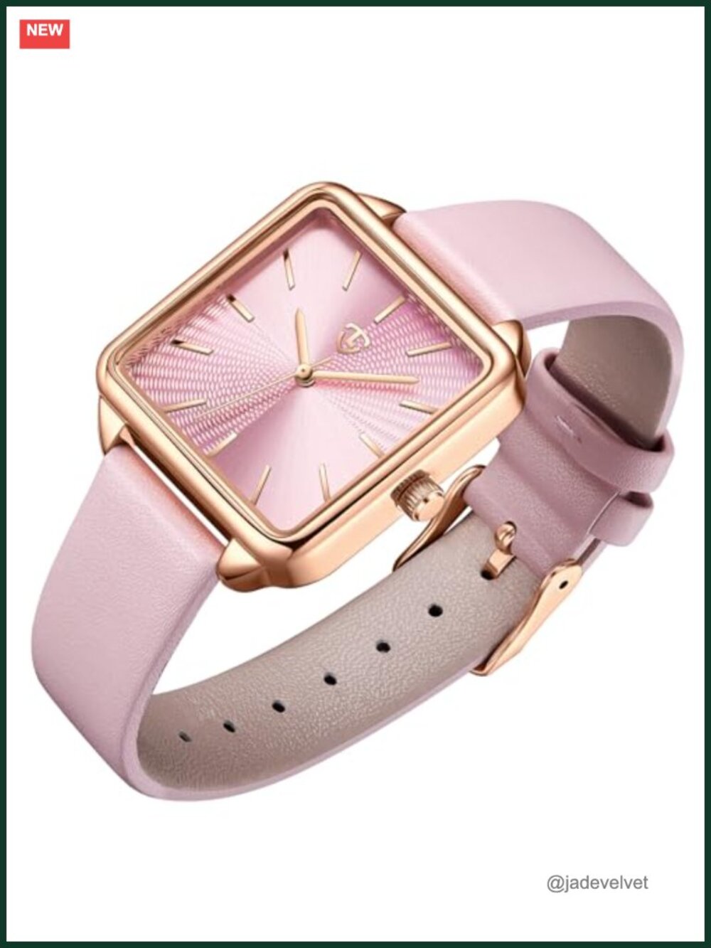 Square Leather Watch Vintage Elegant Waterproof Analog Quartz Women's